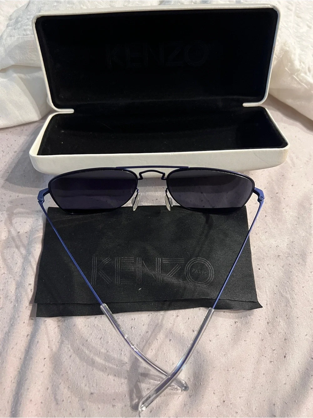 Kenzo Blue Aviator Sunglasses with Gradient Lenses